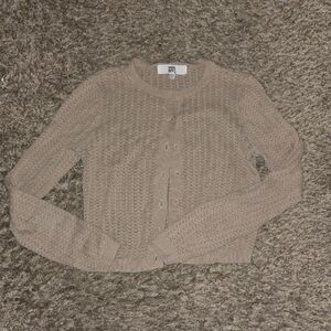 Madden NYC Tan 100% Cotton Knit Lightweight Cardigan xxs